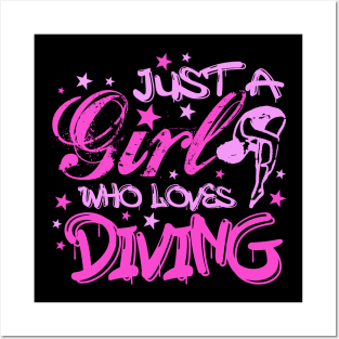 Funny Springboard Diving Quote Diver Gift for Girls Posters and Art